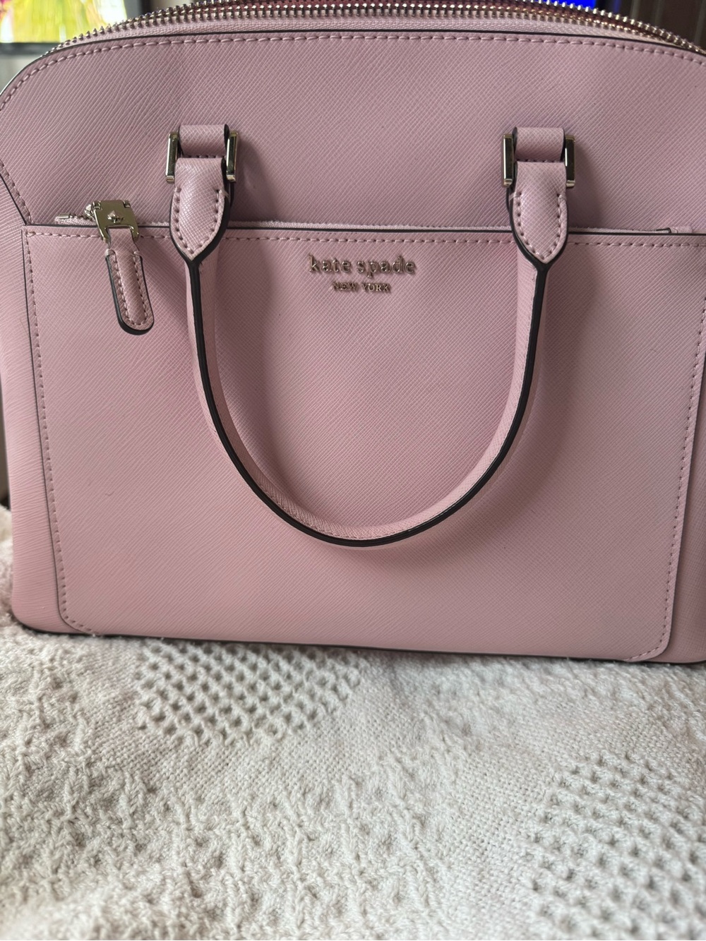 kate spade Pink Saffiano Leather Satchel - Picture 2 of 6